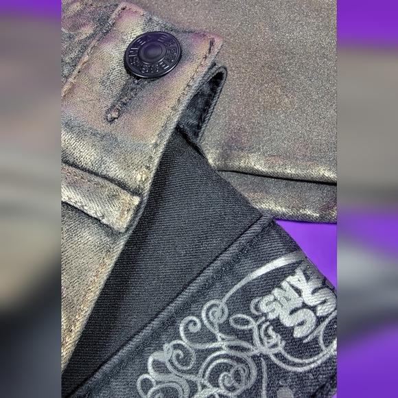 Express Chrome Gold Jean's, Size 0 - Picture 3 of 7